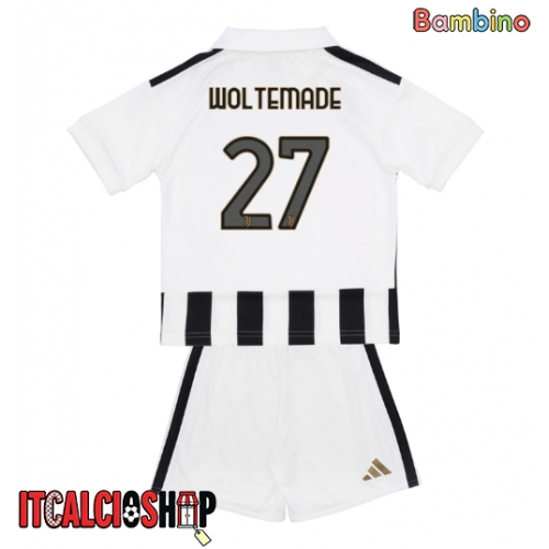 Juventus Nick Woltemade #27 Prima Maglia Bambino 2026-27 Manica Corta (+ Pantaloni corti)